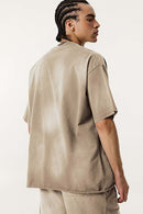 Distressed Painterly Graphic Tee - Vintage Khaki