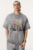 Distressed Painterly Graphic Tee - Vintage Medium Gray