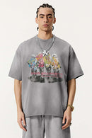 Distressed Painterly Graphic Tee - Vintage Medium Gray