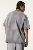 Distressed Painterly Graphic Tee - Vintage Medium Gray