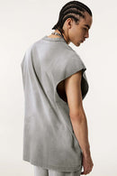 Vintage Distressed Breathable Active Muscle Tank - Vintage Medium Gray