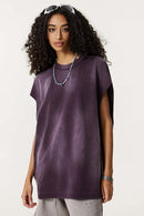 Vintage Distressed Breathable Active Muscle Tank - Vintage Purple