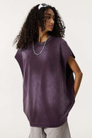 Vintage Distressed Breathable Active Muscle Tank - Vintage Purple