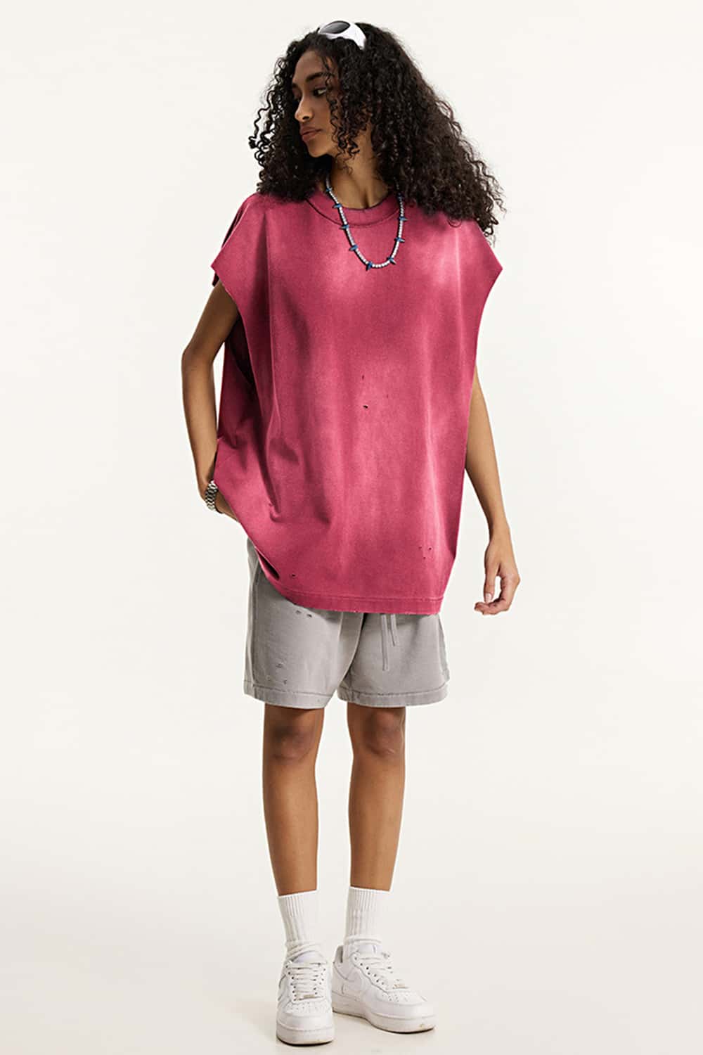 Distressed Sleeveless Vintage Tank Top