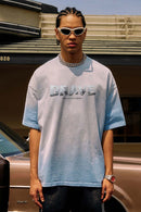Heavyweight Washed Distressed Graphic Tee - Blue