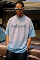 Heavyweight Washed Distressed Graphic Tee - Blue