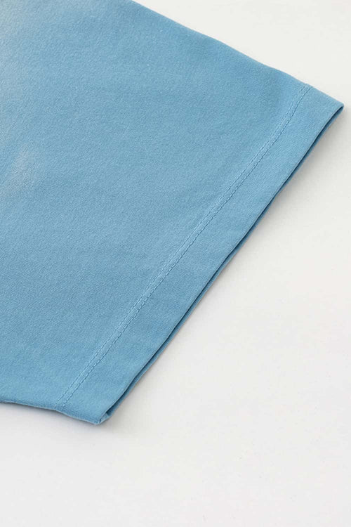 Heavyweight Washed Distressed Graphic Tee - Blue