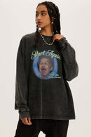 Vintage Washed Graphic Long-Sleeve Tee - Fried Snowflakes