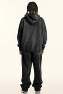 Graphic Fleece Zip-Up Hoodie - Black