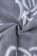 Graphic Fleece Zip-Up Hoodie - Blue