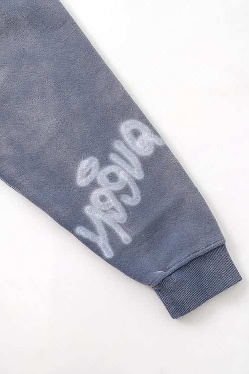Graphic Fleece Zip-Up Hoodie - Blue