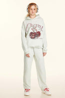 Premium Graphic Fleece Hoodie - Oat Gray