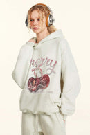 Premium Graphic Fleece Hoodie - Oat Gray