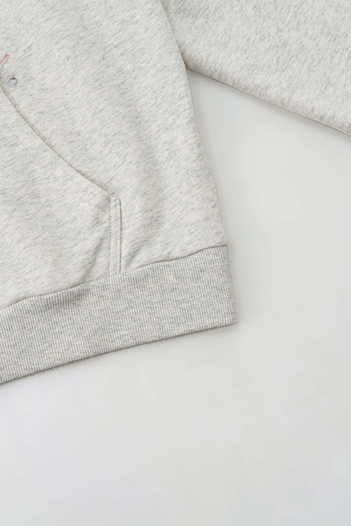 Premium Graphic Fleece Hoodie - Oat Gray