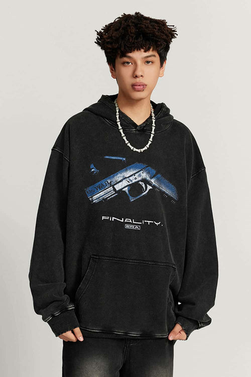 Vintage Heavyweight Distressed Hoodie - Fried Snowflakes