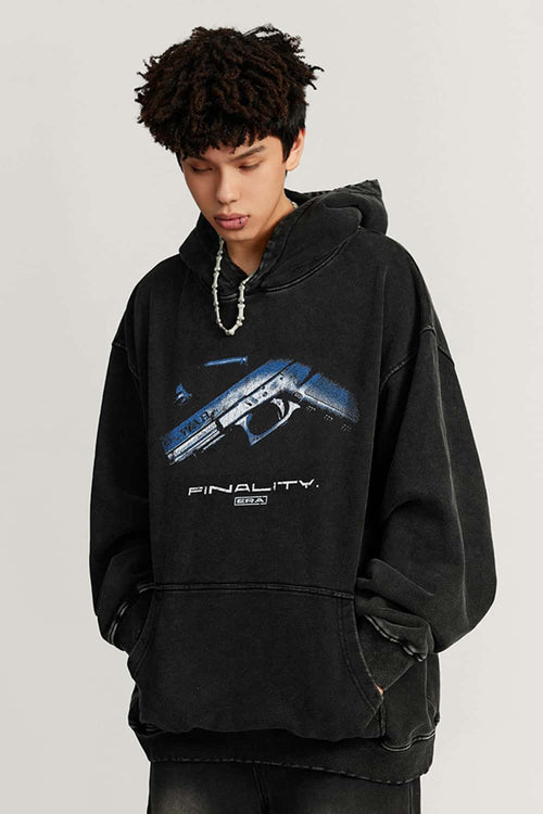Vintage Heavyweight Distressed Hoodie - Fried Snowflakes
