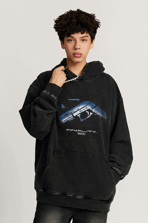 Vintage Heavyweight Distressed Hoodie - Fried Snowflakes