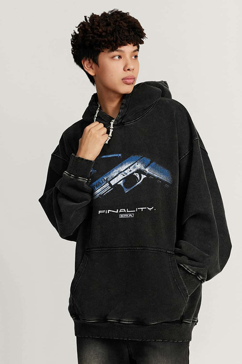Vintage Heavyweight Distressed Hoodie - Fried Snowflakes