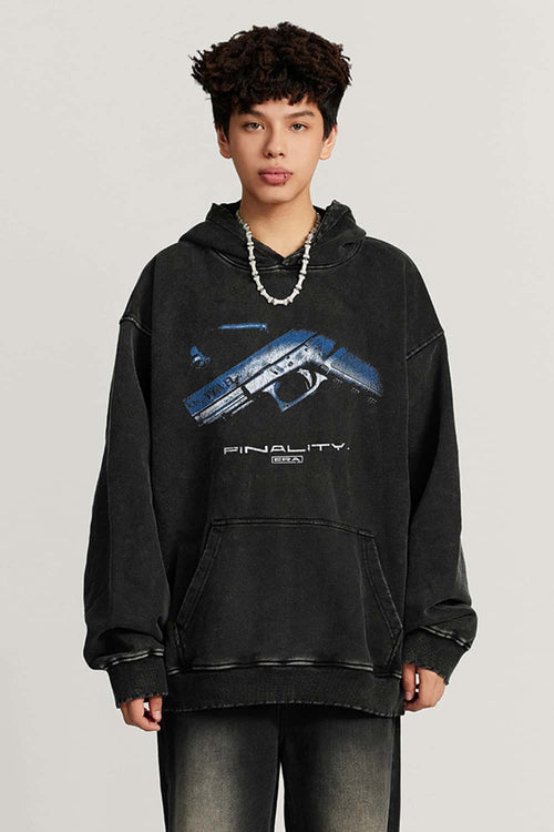 Vintage Heavyweight Distressed Hoodie - Fried Snowflakes
