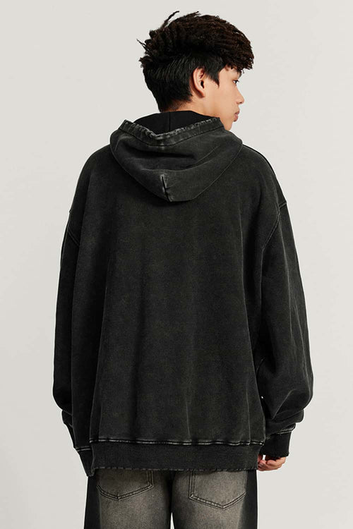 Vintage Heavyweight Distressed Hoodie - Fried Snowflakes