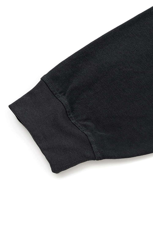 Distressed Vintage Long-Sleeve Graphic Tee - Black