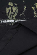 Distressed Vintage Long-Sleeve Graphic Tee - Black