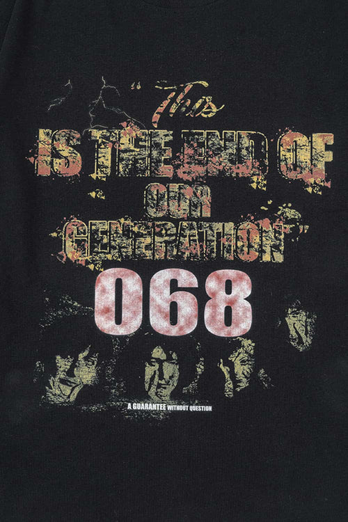 Distressed Vintage Long-Sleeve Graphic Tee - Black