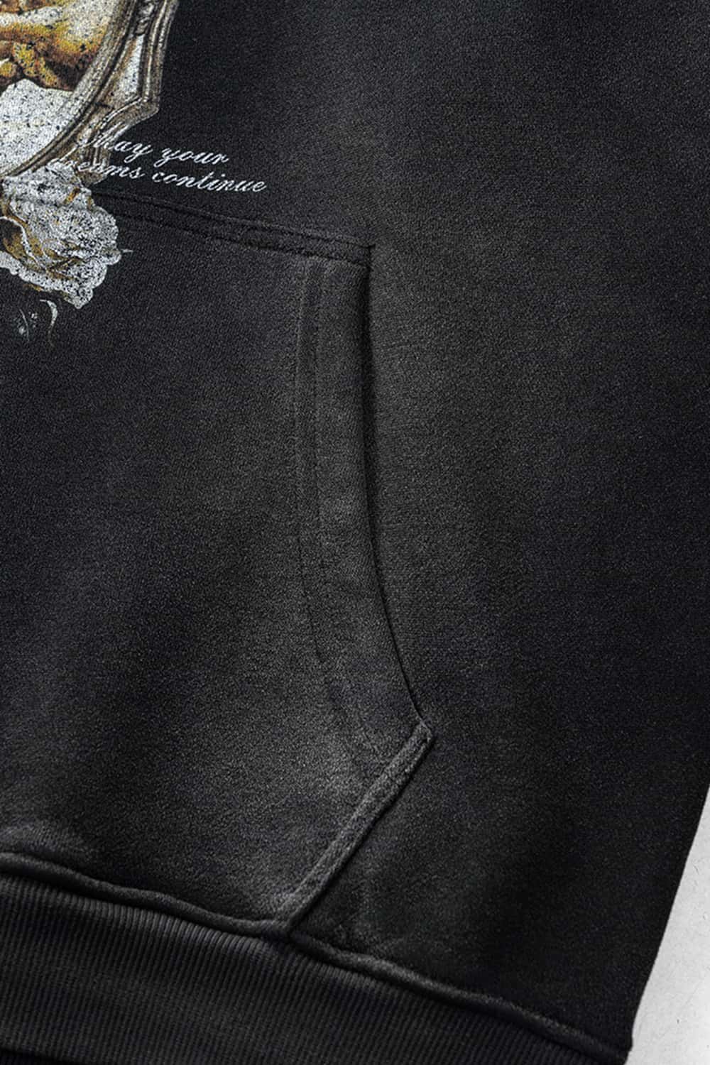 Fleece-Lined Heavy Washed Vintage Graphic Hoodie