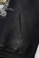 Vintage Washed Heavyweight Graphic Hoodie - Black