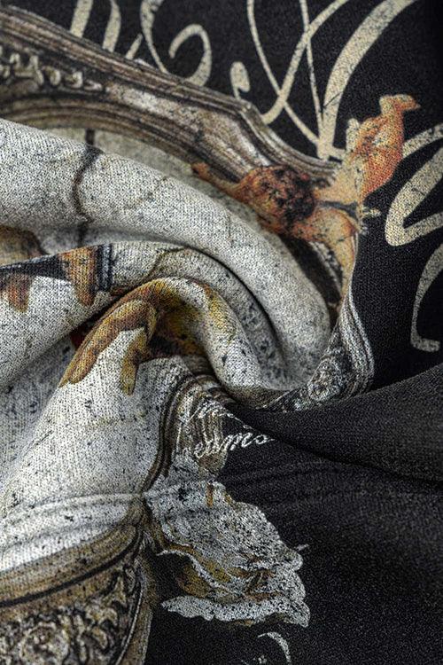 Vintage Washed Heavyweight Graphic Hoodie - Black
