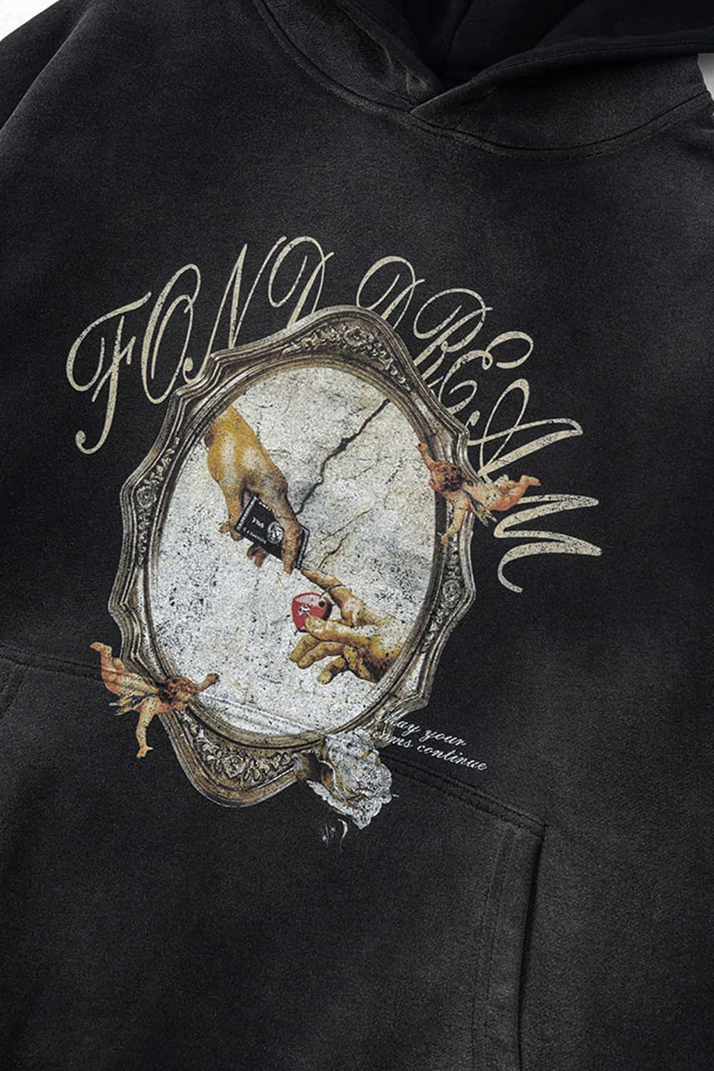 Fleece-Lined Heavy Washed Vintage Graphic Hoodie