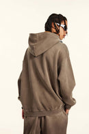 Vintage Washed Heavyweight Graphic Hoodie - Dark Brown