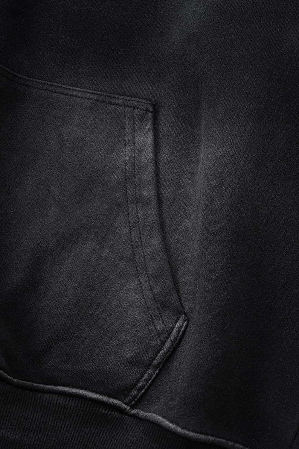 Vintage Washed Distressed Long Sleeve Hoodie