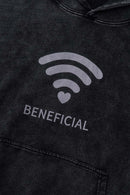 Distressed Washed Graphic Hoodie - Fried Snowflakes