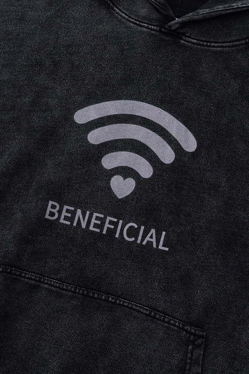 Distressed Washed Graphic Hoodie - Fried Snowflakes