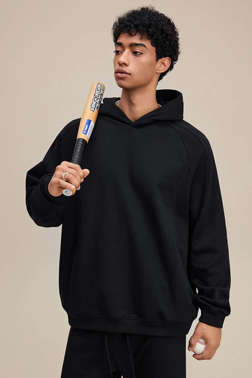 Heavyweight Premium Fleece Pullover Hoodie - Black