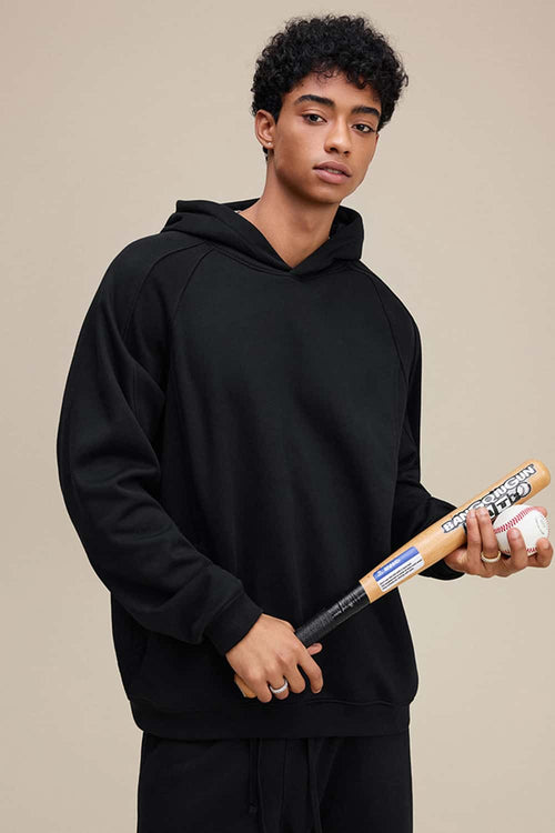 Heavyweight Premium Fleece Pullover Hoodie - Black