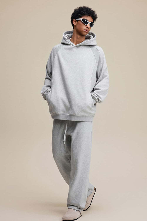 Heavyweight Premium Fleece Pullover Hoodie - Flower Gray