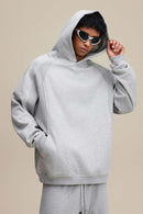 Heavyweight Premium Fleece Pullover Hoodie - Flower Gray