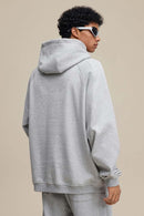 Heavyweight Premium Fleece Pullover Hoodie - Flower Gray