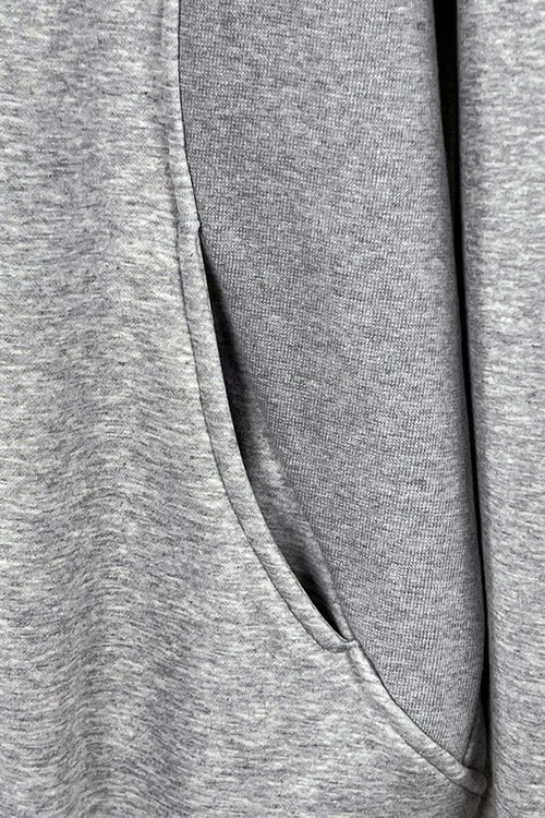 Heavyweight Premium Fleece Pullover Hoodie - Flower Gray