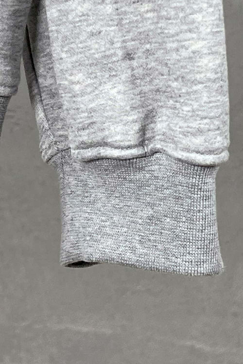 Heavyweight Premium Fleece Pullover Hoodie - Flower Gray