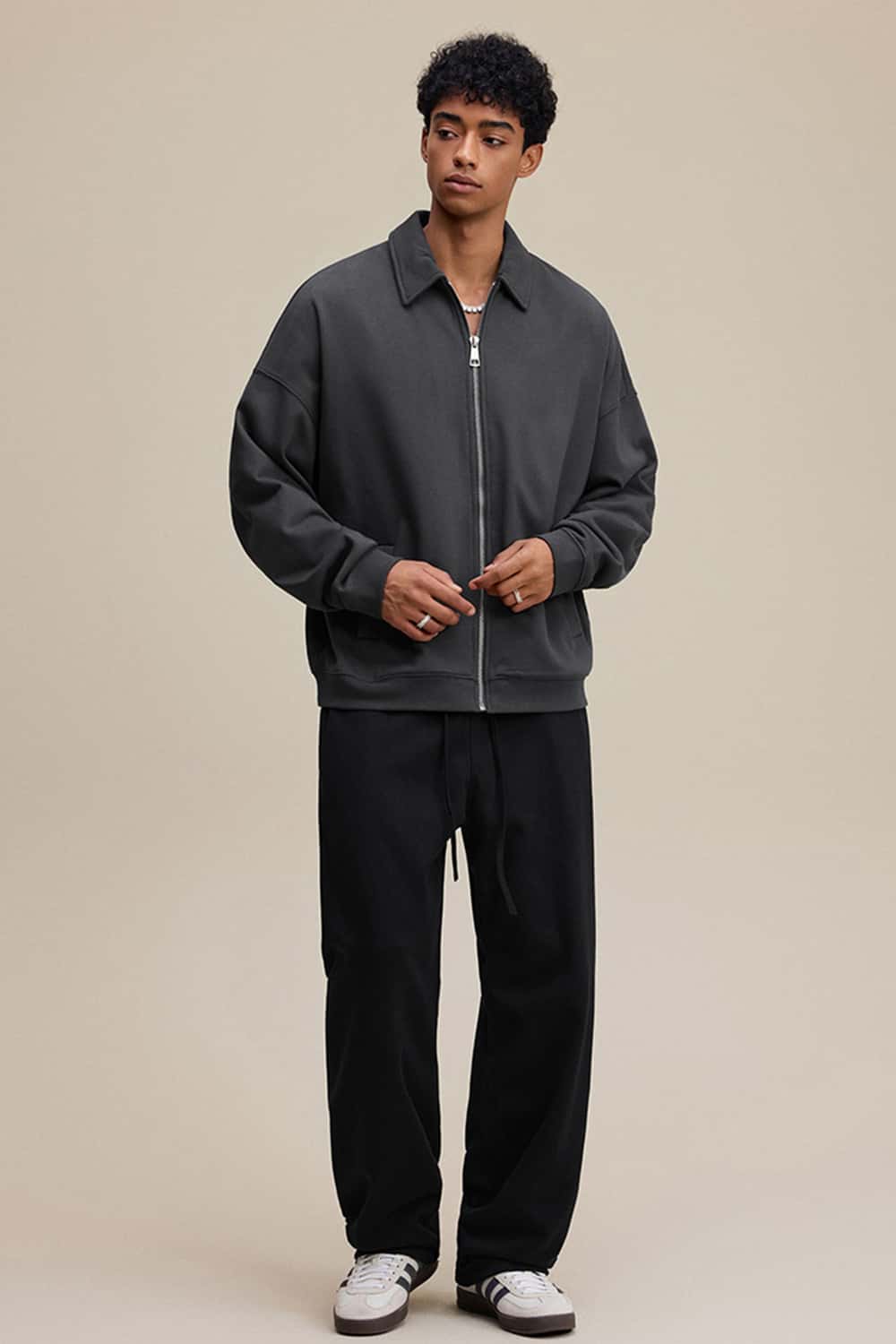 440G Workwear Zip-Up Collared Sweatshirt Jacket