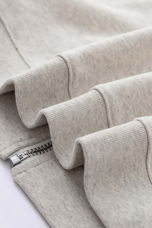 Heavyweight Collared Sweatshirt Jacket - Oat Gray