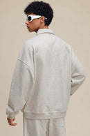 Heavyweight Collared Sweatshirt Jacket - Oat Gray