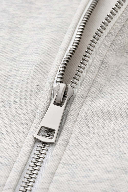 Heavyweight Collared Sweatshirt Jacket - Oat Gray