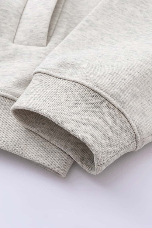 Heavyweight Collared Sweatshirt Jacket - Oat Gray
