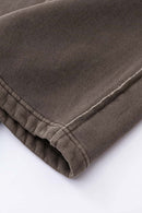 Distressed Fleece Straight-Leg Pants - Coffee