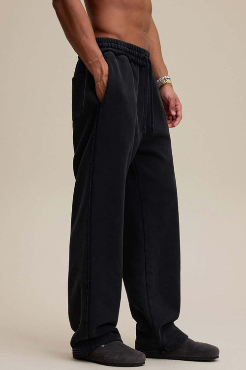Distressed Fleece Straight-Leg Pants - Fried Snowflakes