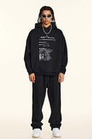 Premium Heavyweight Graphic Fleece Hoodie - Black